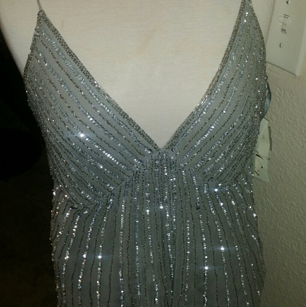 New LA Luit silver silk top